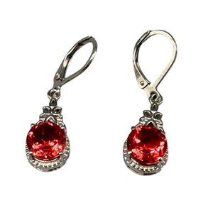 New Karis STS Orange Stone Dangle Drop Earrings Lever Back Closure Mother's Day